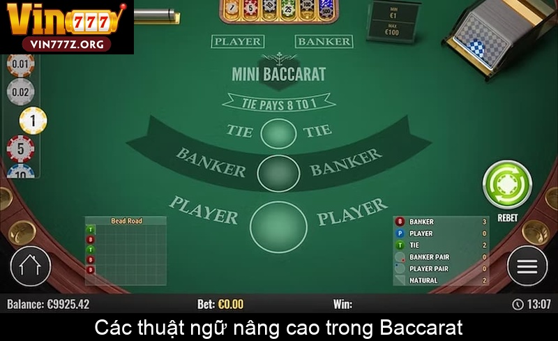 Các thuật ngữ nâng cao trong Baccarat