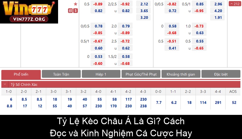 Tỷ Lệ Kèo Châu Á Là Gì Cách Đọc và Kinh Nghiệm Cá Cược Hay